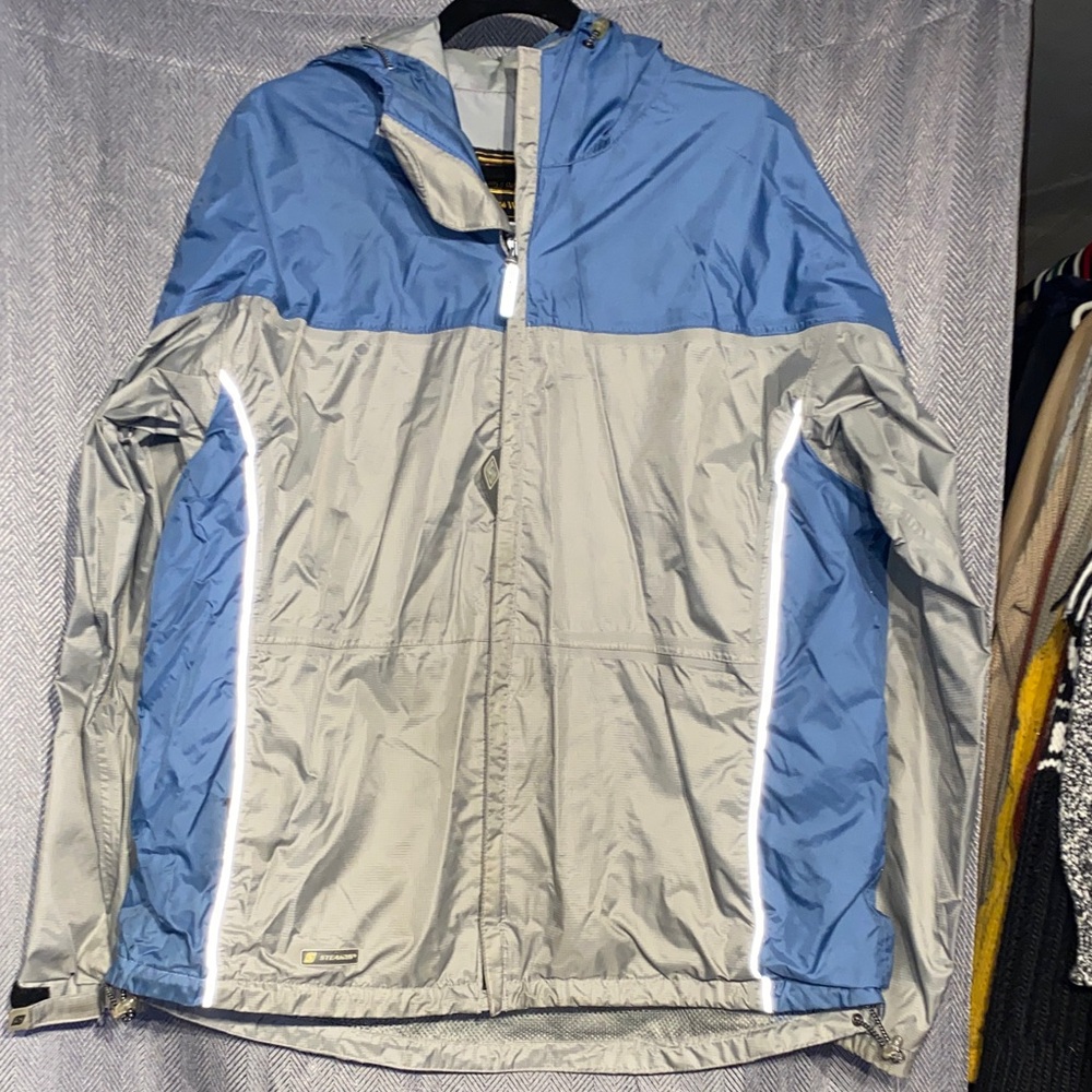 Men's Blue and Gray Windbreaker